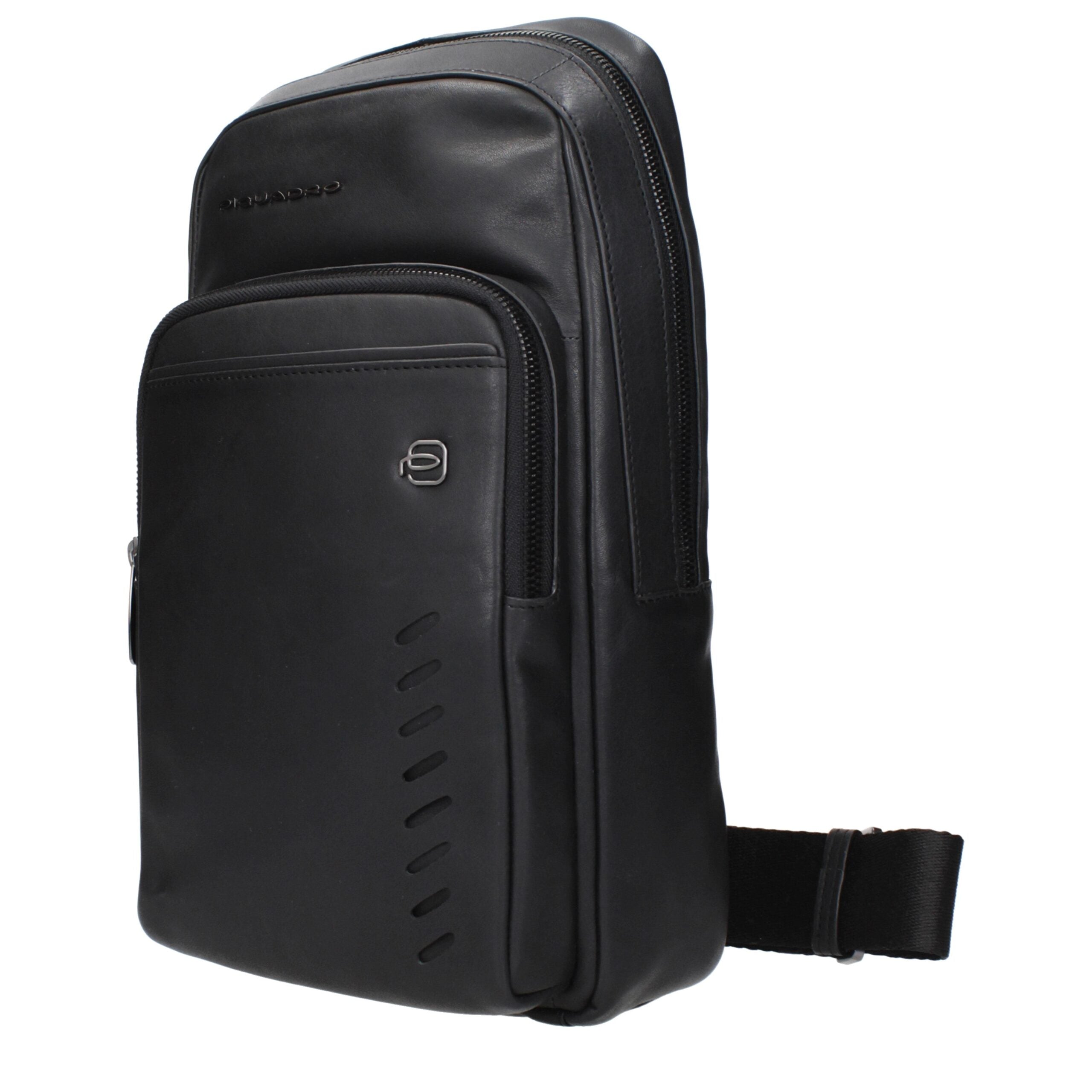 Piquadro Black Leather Crossbody Bag Piquadro