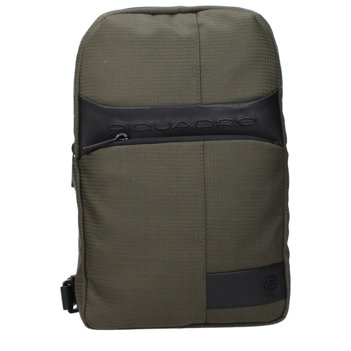 Piquadro Green Fabric Crossbody Bag Piquadro