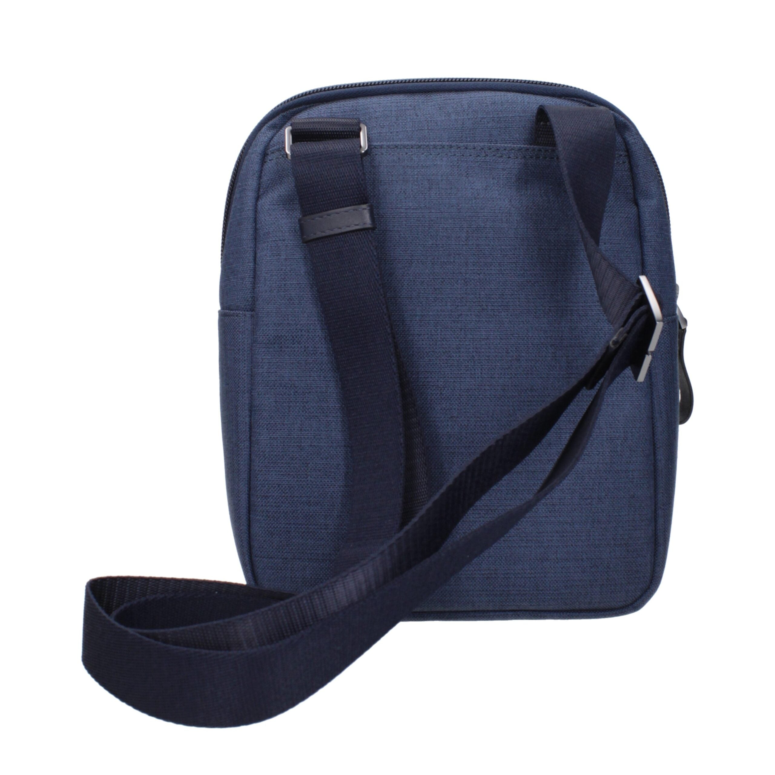 Piquadro Blue Fabric Crossbody Bag Piquadro
