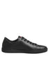 Dolce & Gabbana Black Leather Crystal Heart Low Top Sneakers  Shoes Dolce & Gabbana