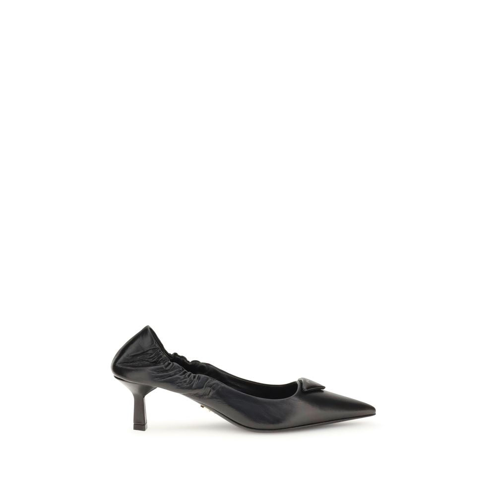 Prada Black Calf Leather Bos Taurus High Heel Pumps Prada
