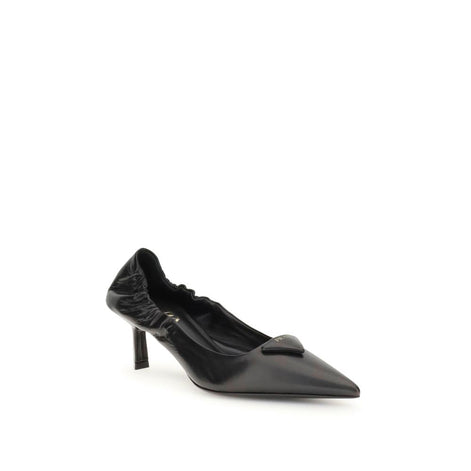 Prada Black Calf Leather Bos Taurus High Heel Pumps Prada