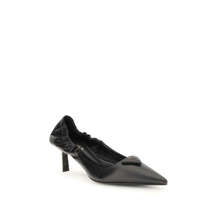 Prada Black Calf Leather Bos Taurus High Heel Pumps Prada