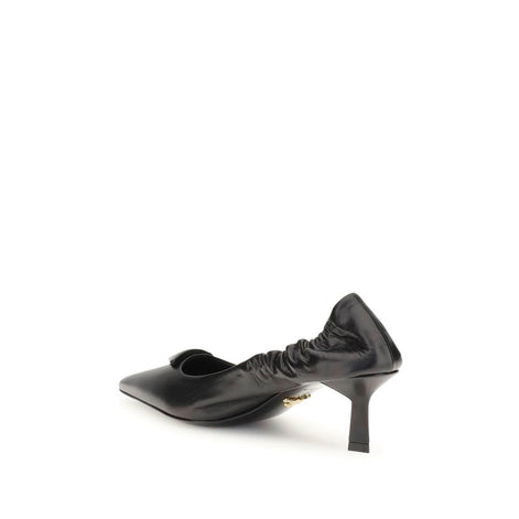 Prada Black Calf Leather Bos Taurus High Heel Pumps Prada