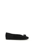 Ferragamo Black Calf Leather Bos Taurus Ballet Flats Ferragamo