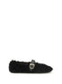 Ferragamo Black Fur Ballet Flats Ferragamo