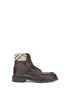 Burberry Brown Calf Leather Bos Taurus Lace-Up Boots Burberry
