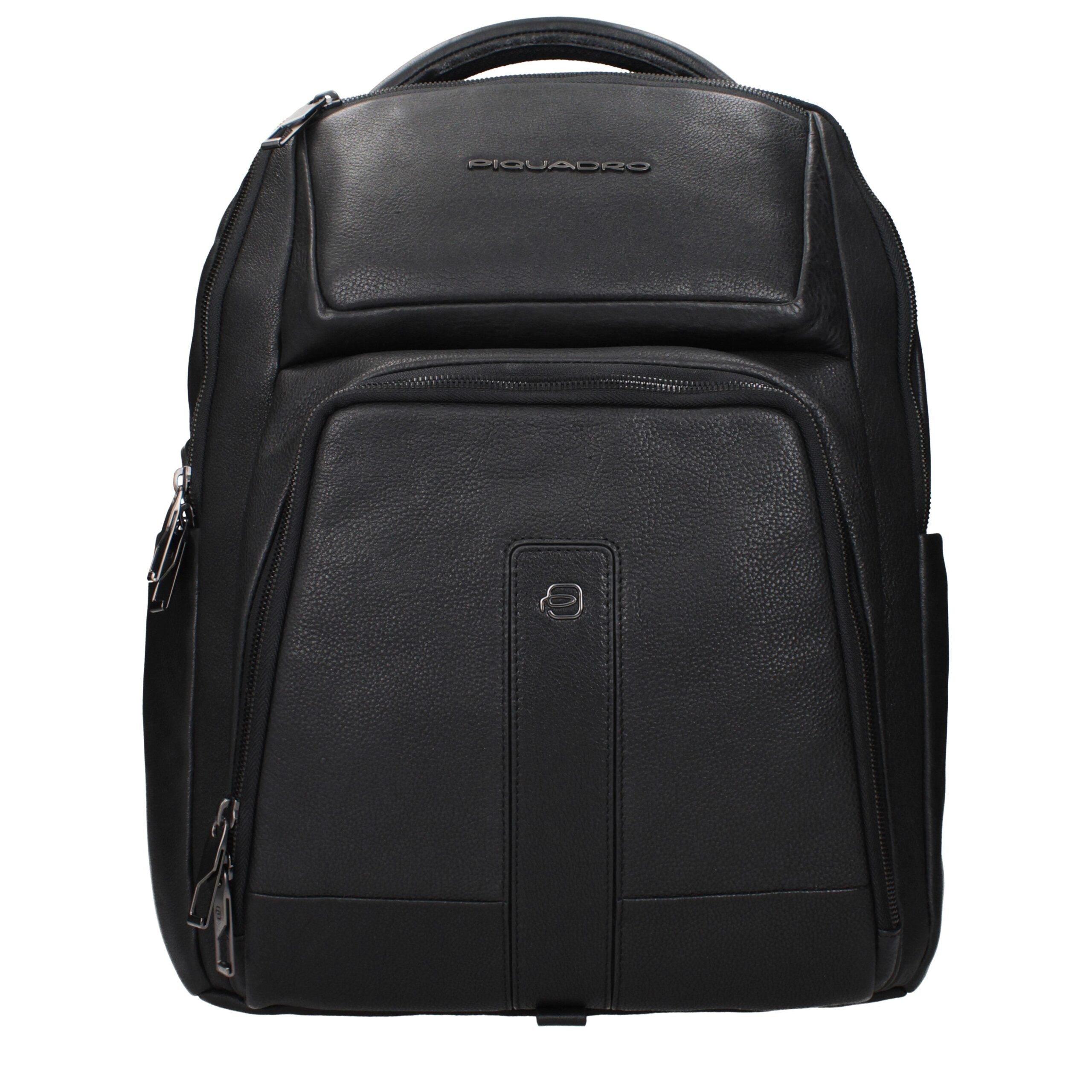 Piquadro Black Leather Backpack Piquadro