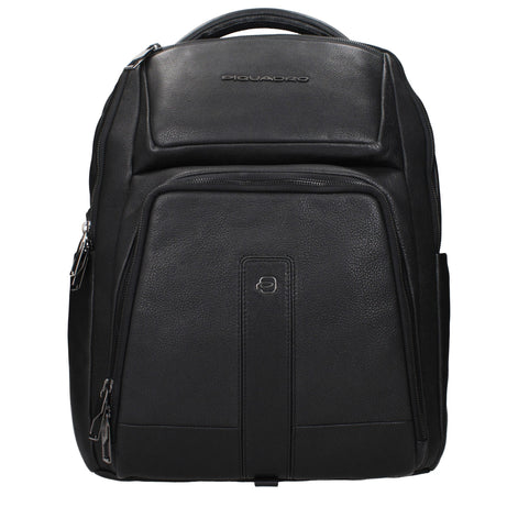 Piquadro Black Leather Backpack Piquadro