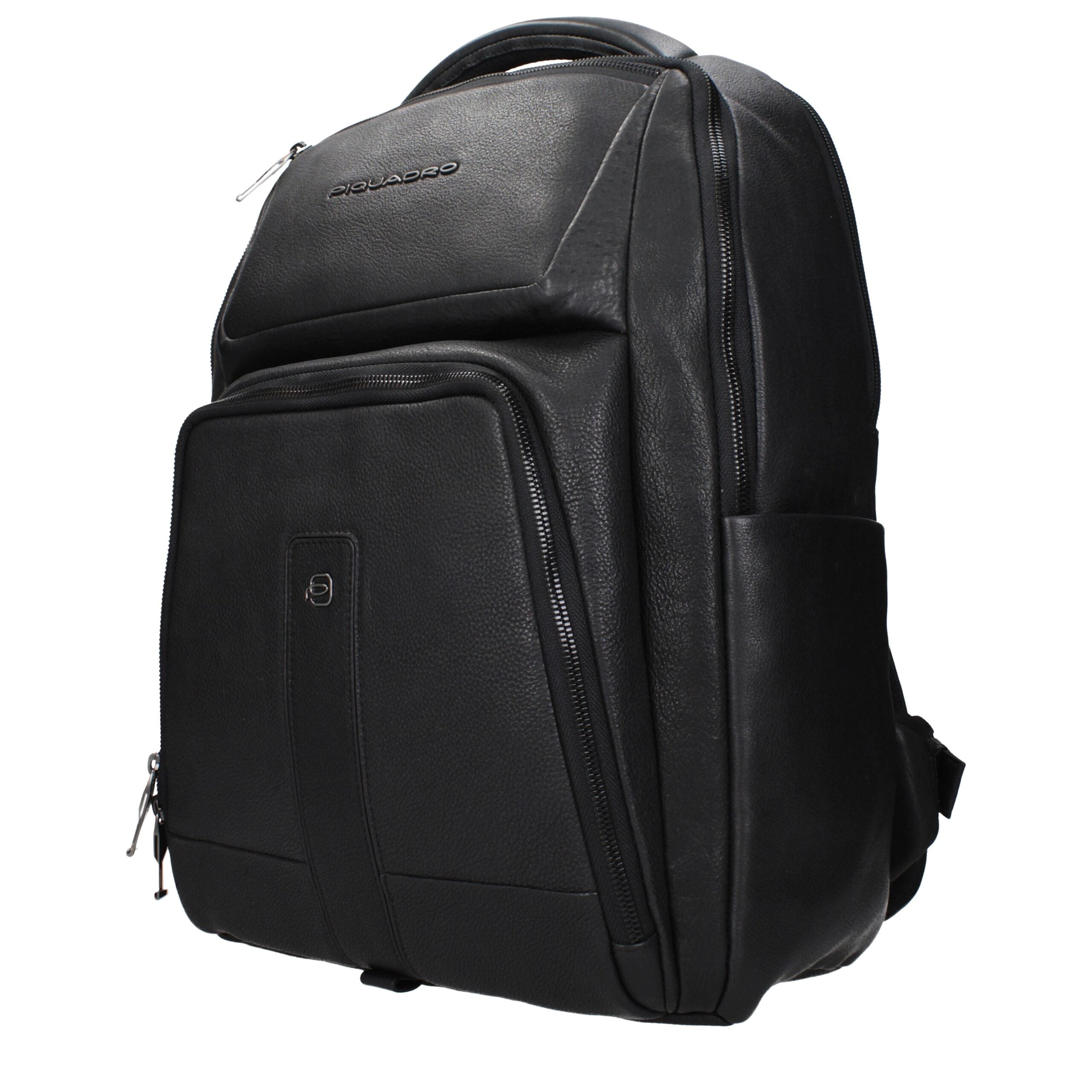 Piquadro Black Leather Backpack Piquadro