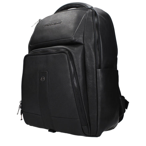 Piquadro Black Leather Backpack Piquadro