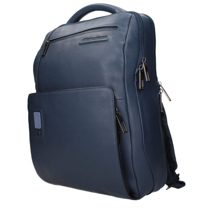 Piquadro Blue Leather Backpack Piquadro