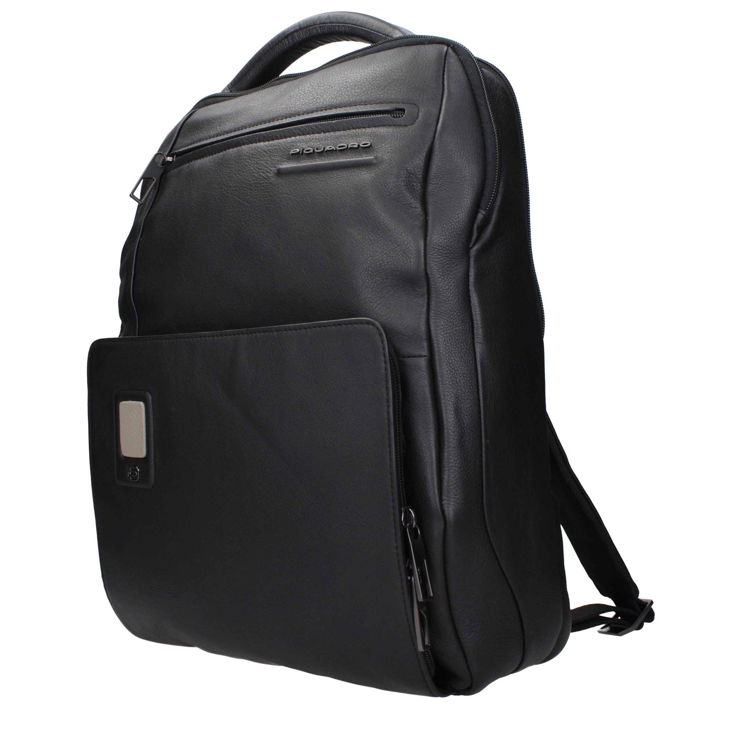 Piquadro Black Leather Backpack Piquadro