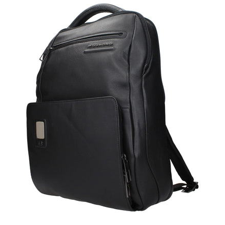 Piquadro Black Leather Backpack Piquadro