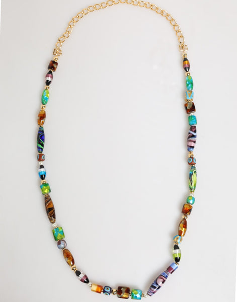 Dolce & Gabbana Multicolor Murano Glass Beads Brass Women Jewelry Necklace Dolce & Gabbana
