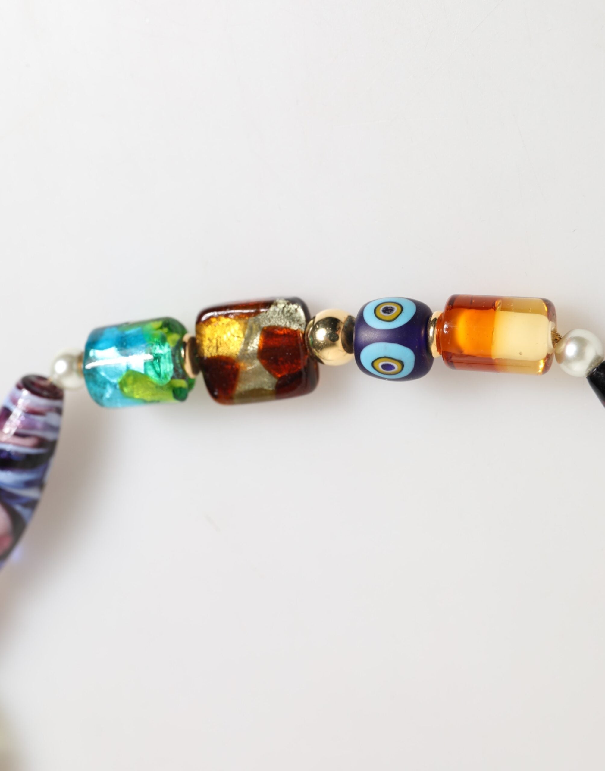 Dolce & Gabbana Multicolor Murano Glass Beads Brass Women Jewelry Necklace Dolce & Gabbana