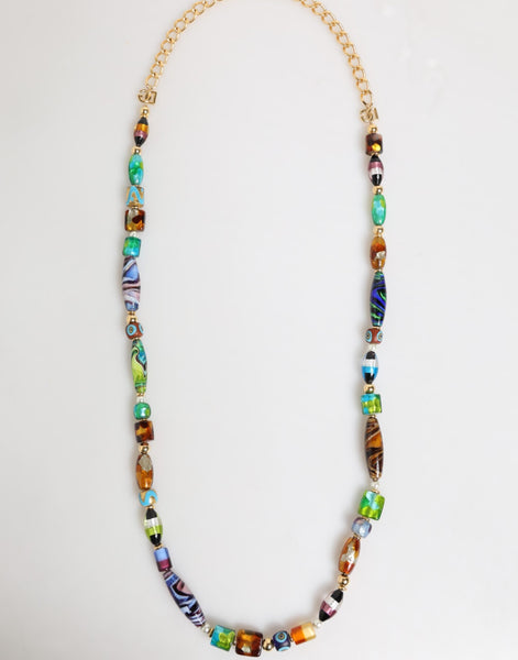 Dolce & Gabbana Multicolor Murano Glass Beads Brass Women Jewelry Necklace Dolce & Gabbana