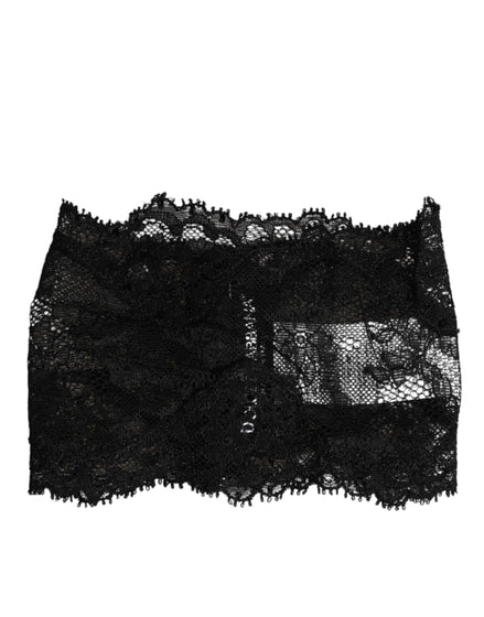 Dolce & Gabbana Black Lace Bandeau Bustier Top Sheer Stretch Underwear Dolce & Gabbana