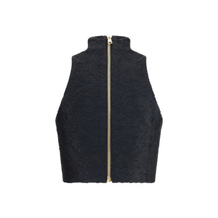 Balmain Black Viscose Top Balmain