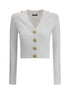 Balmain White Viscose Cardigan Balmain