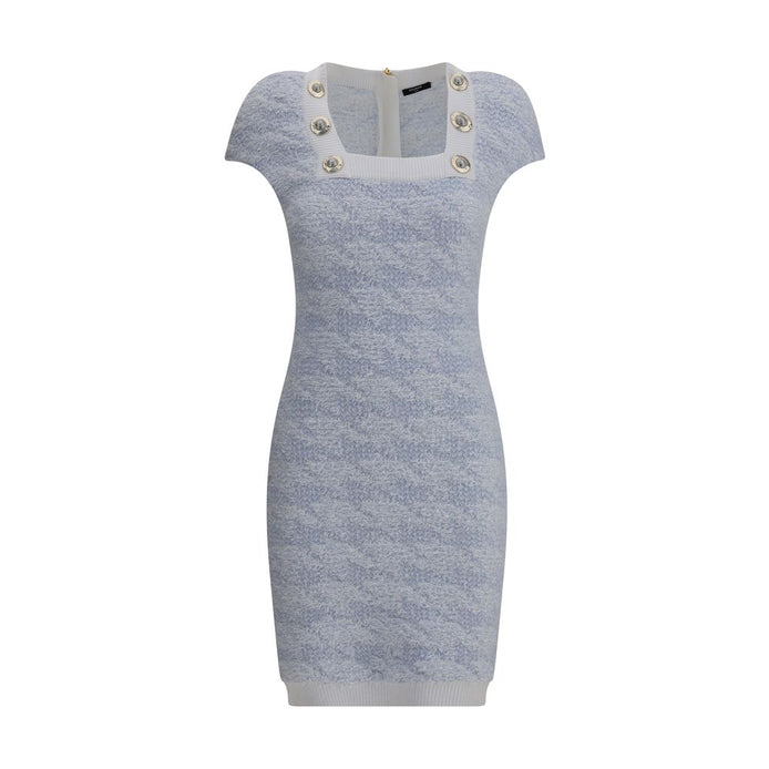 Balmain Light Blue Polyamide Casual Dress Balmain