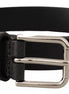 Dolce & Gabbana Calf Leather Silver Tone Black Metal Buckle Belt Dolce & Gabbana