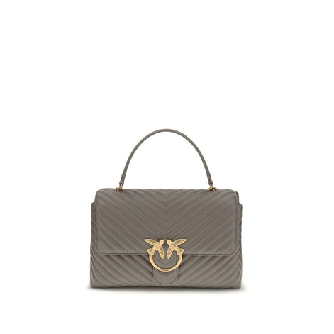 PINKO Gray Calf Leather Bos Taurus Handbag PINKO