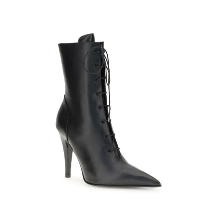 Alexander McQueen Black Calf Leather Bos Taurus Lace-Up Boots Alexander McQueen