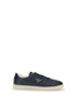 Prada Blue Calf Leather Bos Taurus Low Top Sneakers