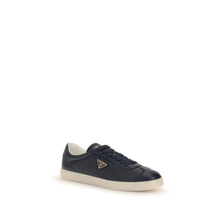 Prada Blue Calf Leather Bos Taurus Low Top Sneakers