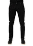 Dolce & Gabbana Black Cotton Blend Skinny Men Trouser Pants Dolce & Gabbana