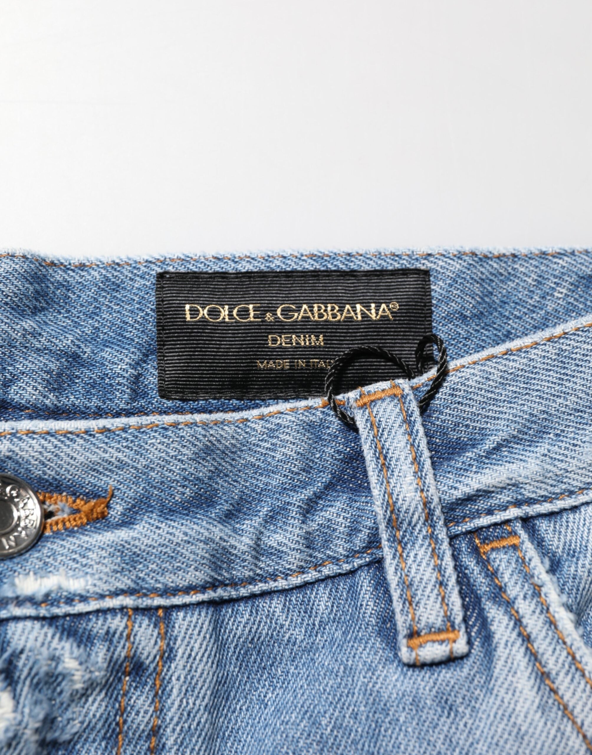 Dolce & Gabbana Blue Distressed Ripped Denim Trouser Jeans Dolce & Gabbana