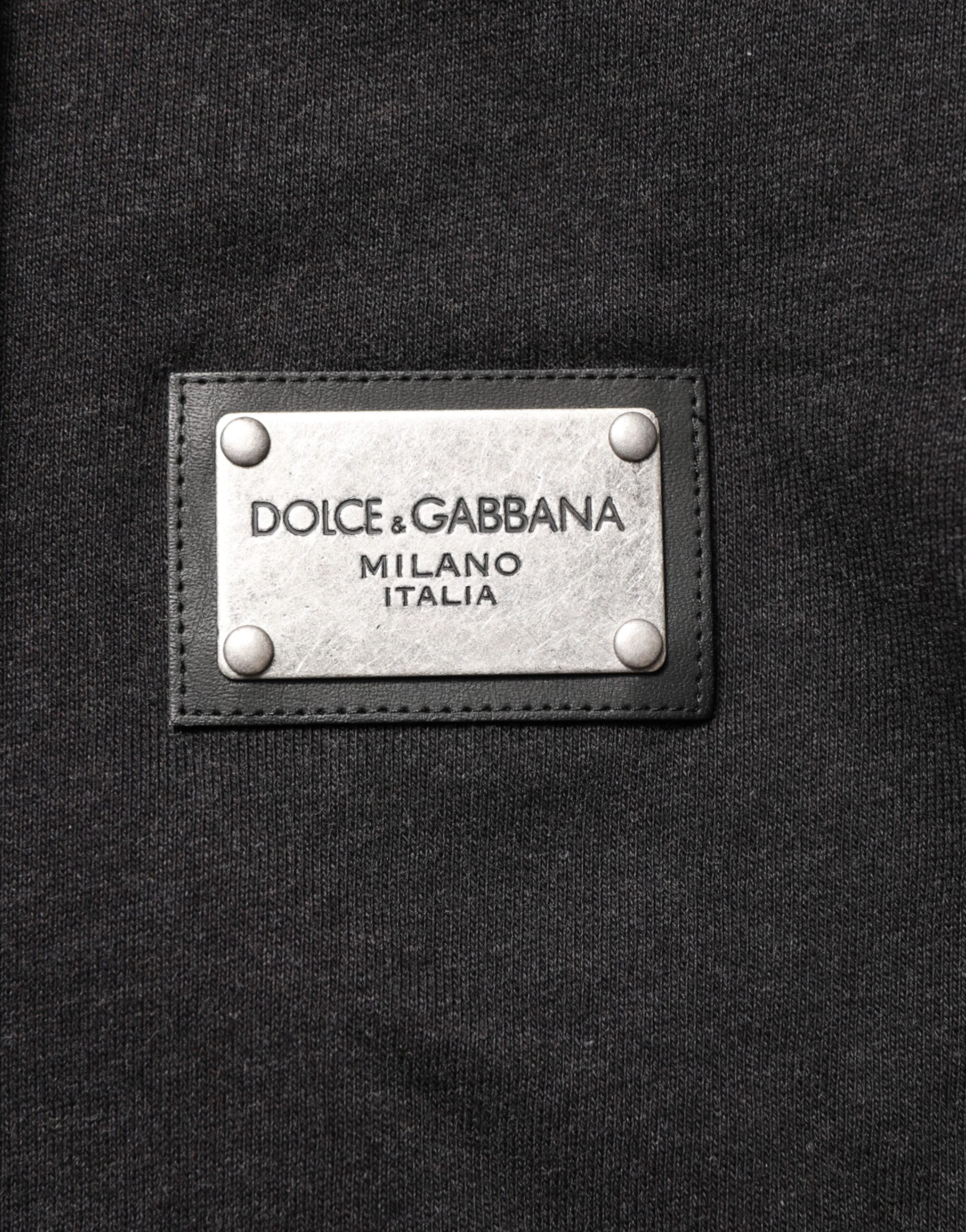 Dolce & Gabbana Black Logo FullZip Hooded Sweatshirt Sweater Dolce & Gabbana