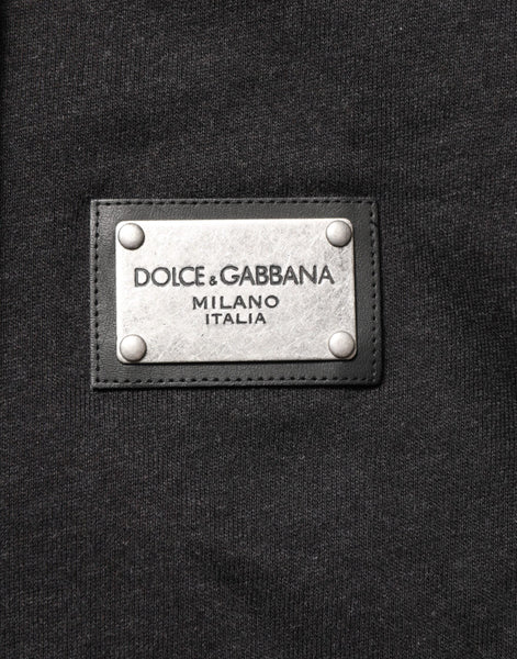 Dolce & Gabbana Black Logo FullZip Hooded Sweatshirt Sweater Dolce & Gabbana