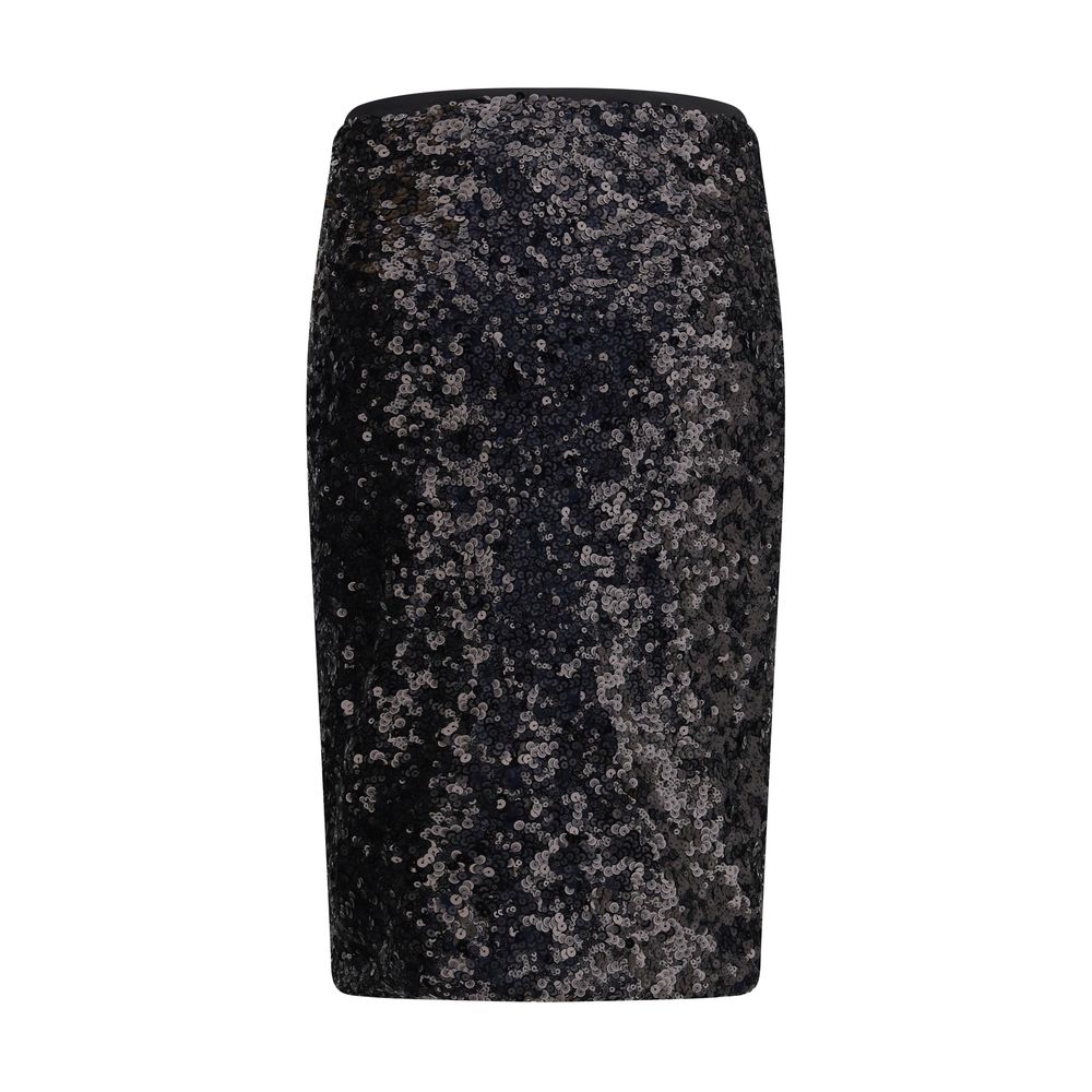 PINKO Black Polyester Midi Skirt PINKO