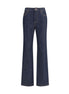 Alexander McQueen Blue Cotton Straight-Leg Jeans Alexander McQueen