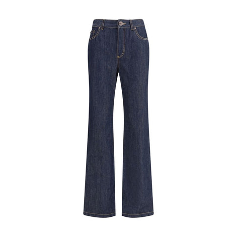 Alexander McQueen Blue Cotton Straight-Leg Jeans Alexander McQueen