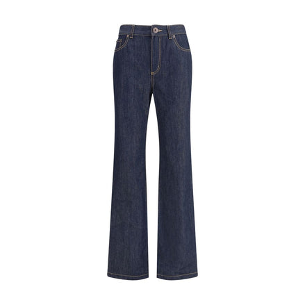 Alexander McQueen Blue Cotton Straight-Leg Jeans Alexander McQueen