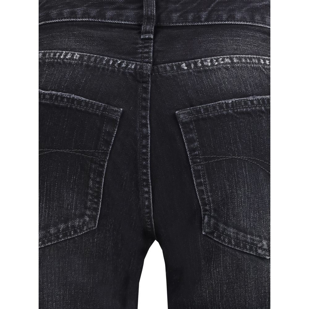 Balenciaga Black Cotton Relaxed Fit Jeans Balenciaga