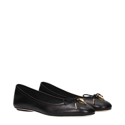 Chloé Black Leather Ballet Flats Chloé