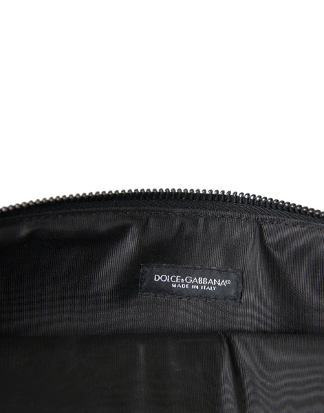 Dolce & Gabbana Multicolor Leopard Jacquard Logo Plaque Document Briefcase Bag Dolce & Gabbana
