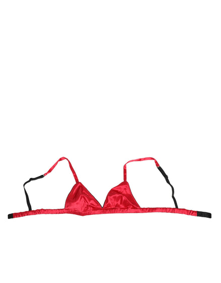 Dolce & Gabbana Red Silk Satin Triangle Soft Cup Br Underwear Dolce & Gabbana