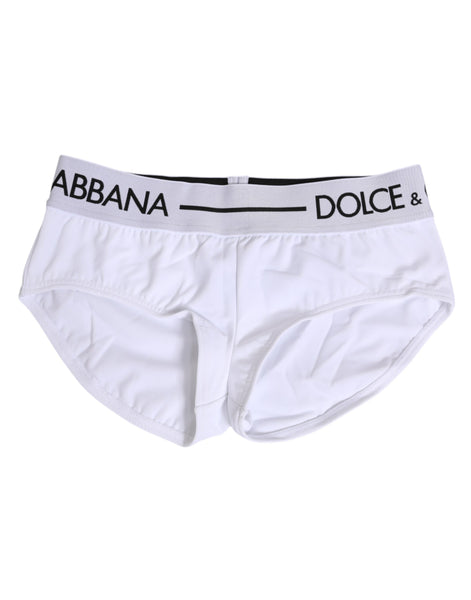 Dolce & Gabbana White Nylon Logo Waistband Shorts Underwear Dolce & Gabbana