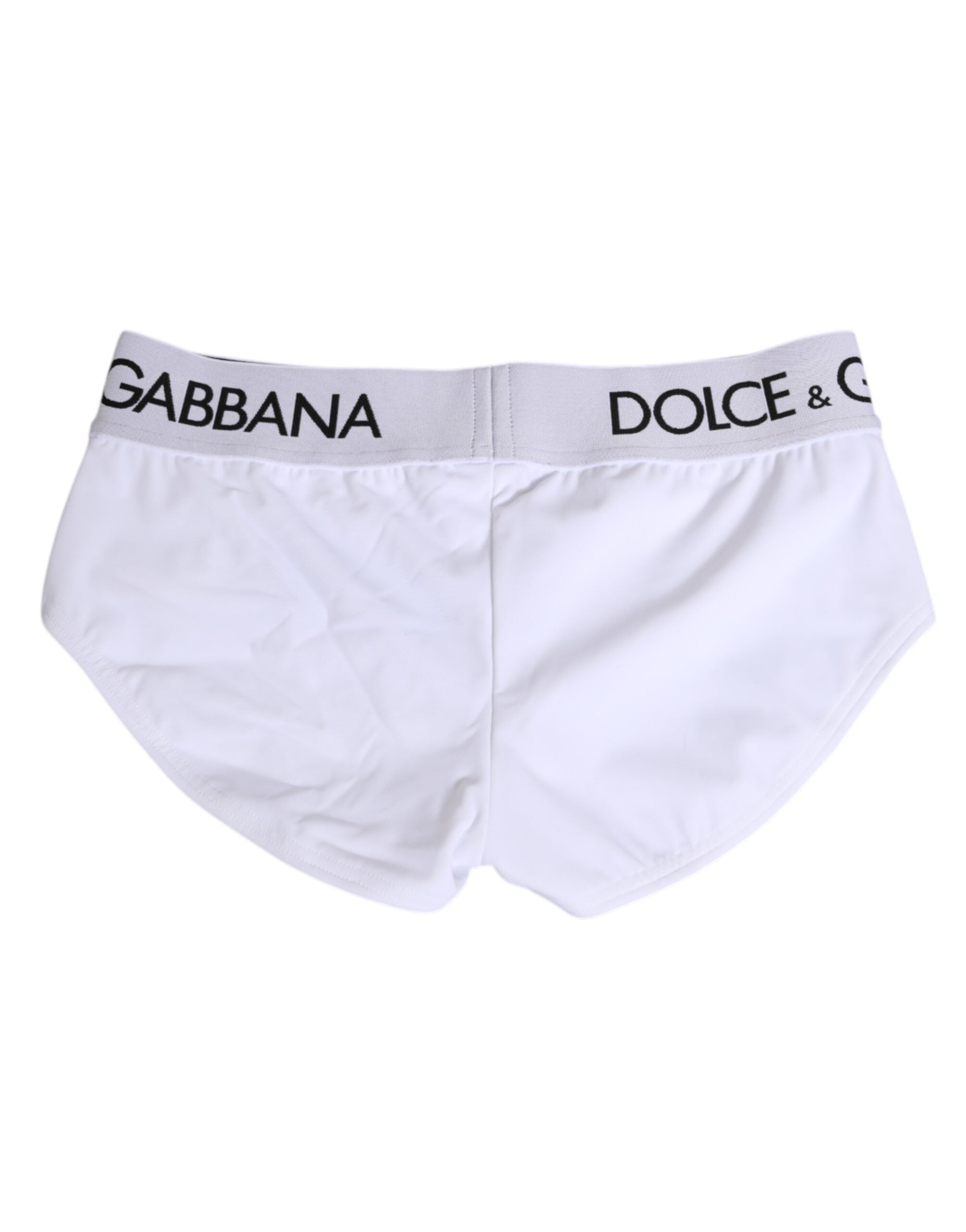 Dolce & Gabbana White Nylon Logo Waistband Shorts Underwear Dolce & Gabbana