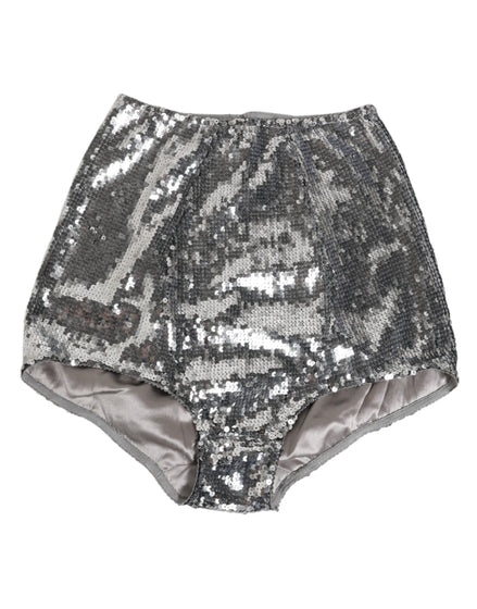 Dolce & Gabbana Silver Nylon Sequined Slip Girdle Panty Underwear Dolce & Gabbana
