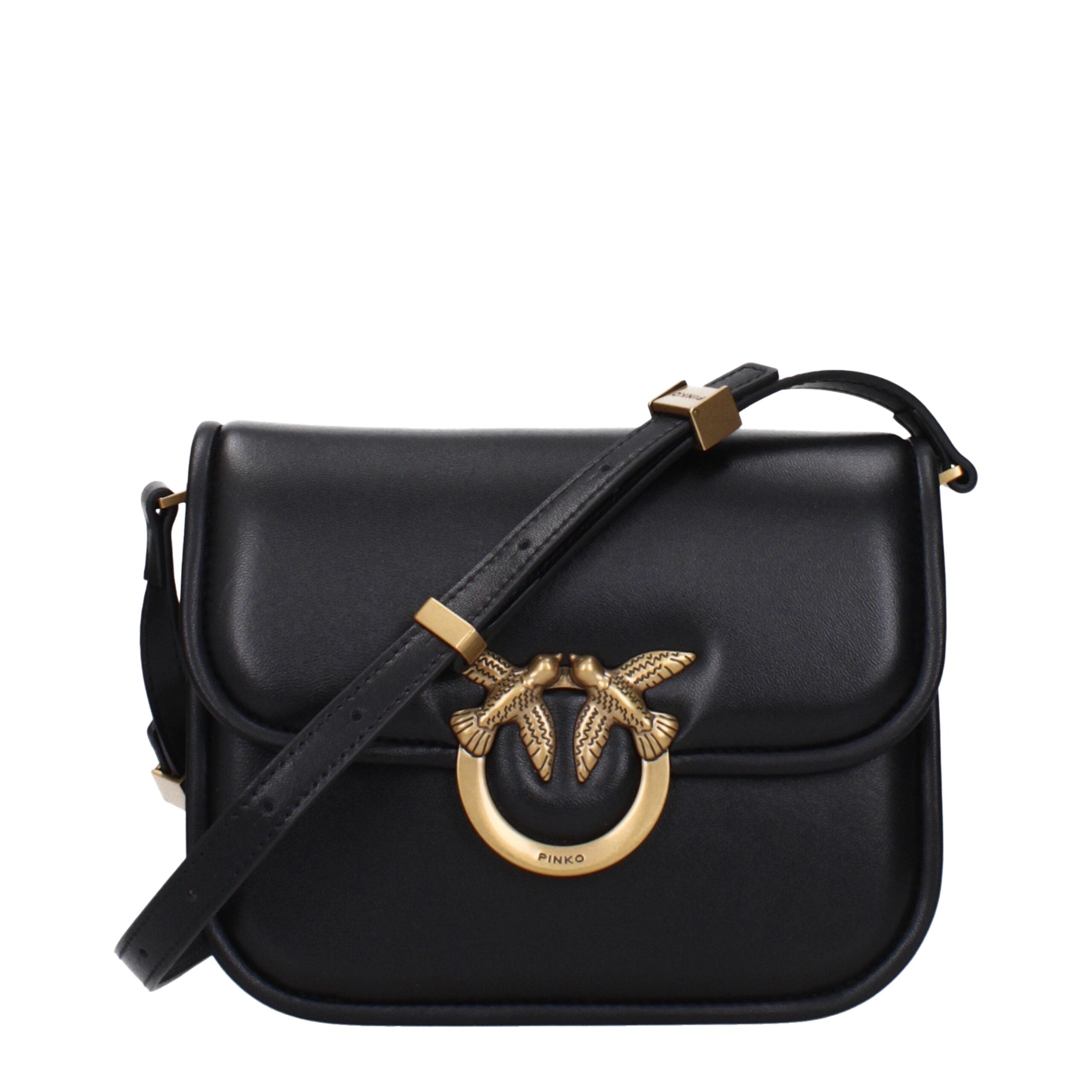PINKO Black Leather Crossbody Bag PINKO