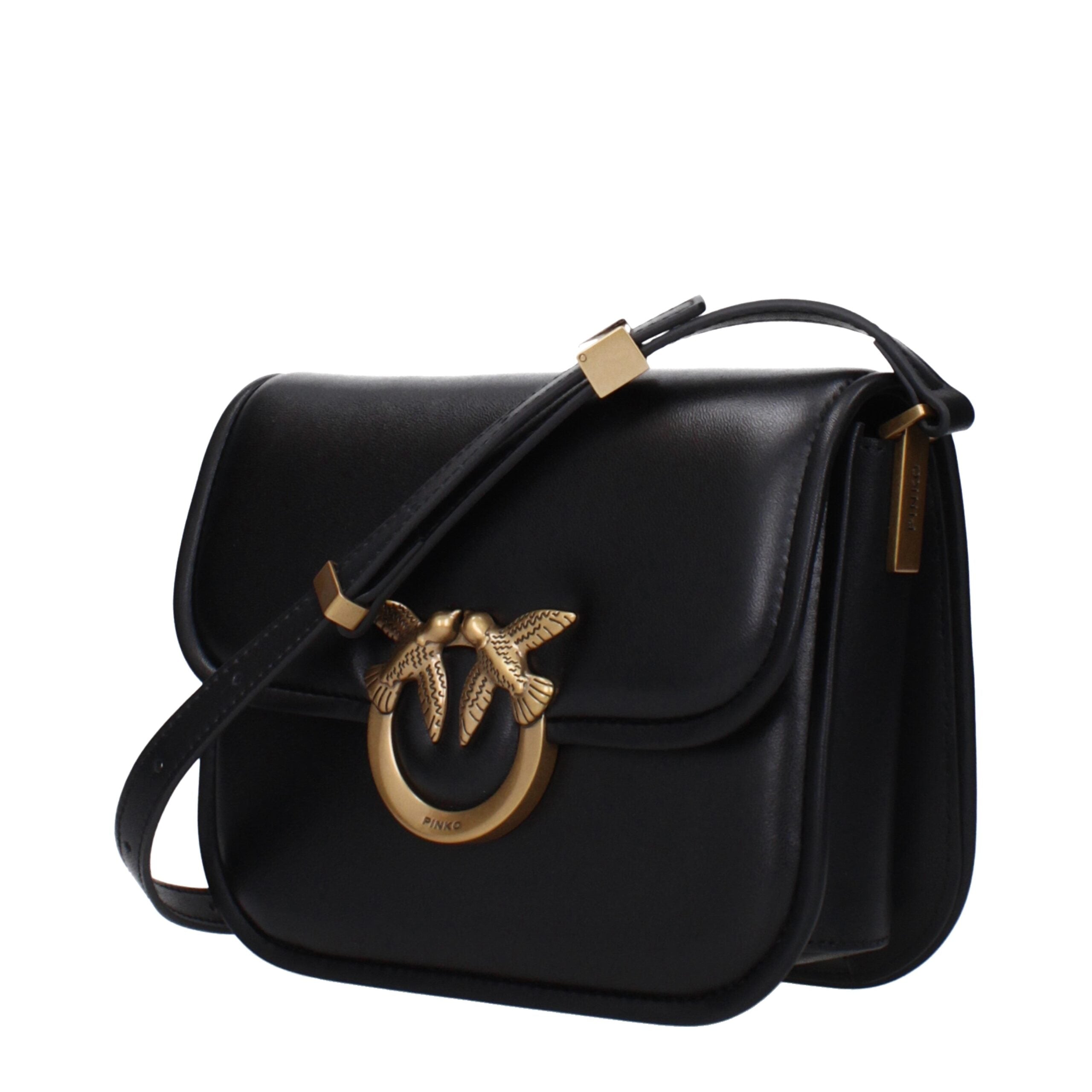 PINKO Black Leather Crossbody Bag PINKO
