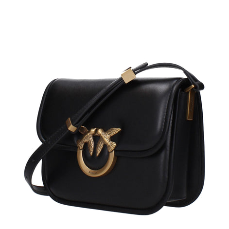 PINKO Black Leather Crossbody Bag PINKO