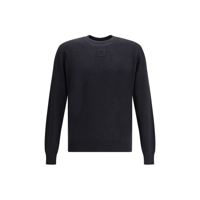 Fendi Black Fleece Wool Sweatshirt Fendi