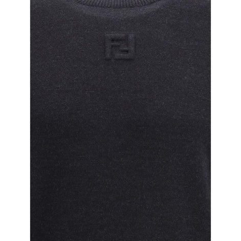 Fendi Black Fleece Wool Sweatshirt Fendi